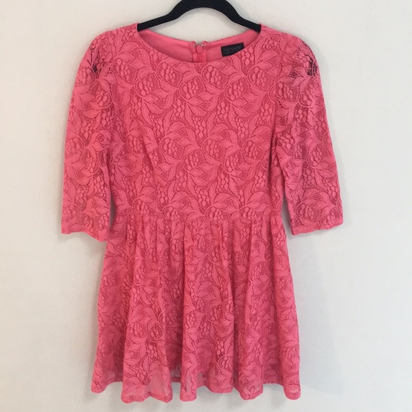 Topshop Dresses & Skirts - Topshop pink lace dress - 6